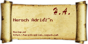 Hersch Adrián névjegykártya